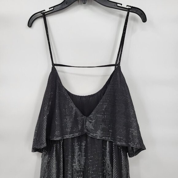 H&M Women Black Metallic Stripe Scoopneck Sleeveless Cocktail Mini Dress Small - Picture 6 of 12